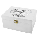 Personalised Baby White Wooden Keepsake Box - To The Moon and Back