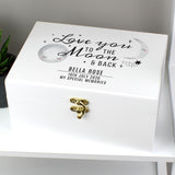 Personalised Baby White Wooden Keepsake Box - To The Moon and Back