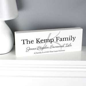 Personalised Family Wooden Block Sign