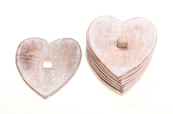 Wooden Heart Coasters - Set of 6