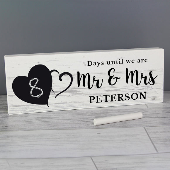 Personalised Rustic Chalk Countdown Wooden Block Sign-Poppy Stop-Poppy Stop